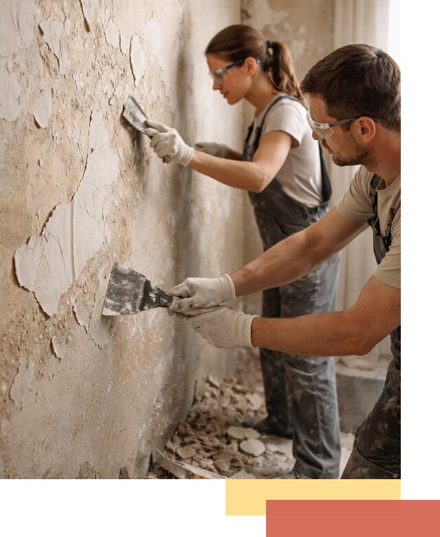 Снятие старой шпаклевки и подготовка поверхностей в Ярославле