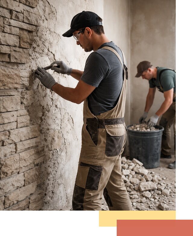 Демонтаж декоративного камня в Ярославле профессионально и безопасно