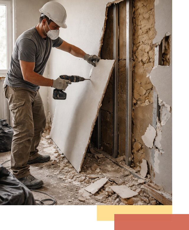 Демонтаж гипсокартона со стен в Ярославле качественно и быстро