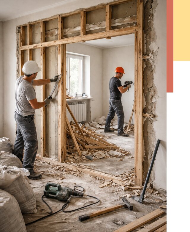 Демонтаж деревянных перегородок в Ярославле от 3286 руб. — быстро и недорого | ОТДЕЛОЧНИК-Рсл