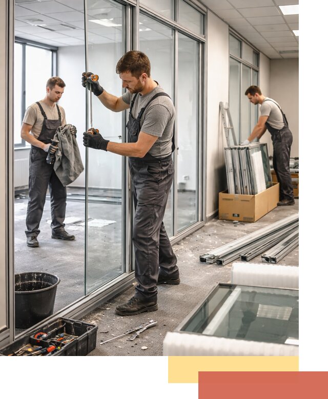 Демонтаж стеклянных перегородок в Ярославле быстро и безопасно