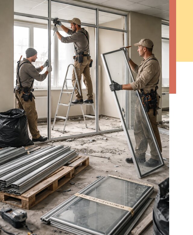 Демонтаж алюминиевых перегородок в Ярославле от 4313 руб. — быстро и недорого | ОТДЕЛОЧНИК-Рсл