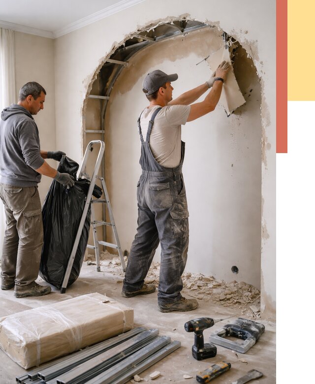 Демонтаж арки из гипсокартона в Ярославле от 3594 руб. — услуги под ключ | ОТДЕЛОЧНИК-Рсл