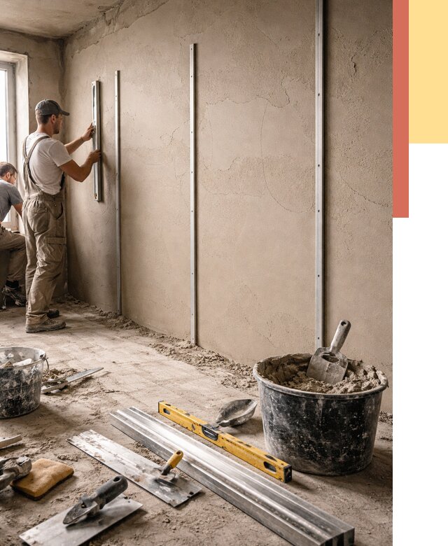 Штукатурка стен по маякам в Ярославле от 5647 руб./м² — выравнивание под ключ | ОТДЕЛОЧНИК-Рсл