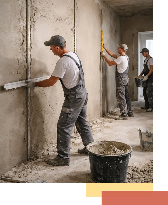 Штукатурка стен по маякам в Ярославле — точная и ровная поверхность