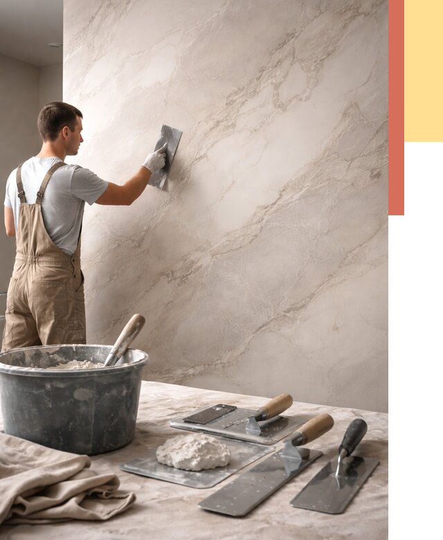 Декоративная штукатурка под мрамор в Ярославле от 2875 руб./м² — быстро и недорого | ОТДЕЛОЧНИК-Рсл