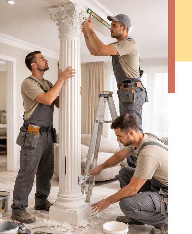 Установка декоративных колонн в Ярославле от 12322 руб. под ключ | ОТДЕЛОЧНИК-Рсл