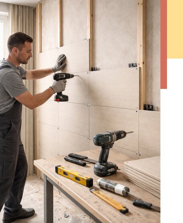 Монтаж МДФ панелей на стены в Ярославле от 1284 руб. под ключ | ОТДЕЛОЧНИК-Рсл