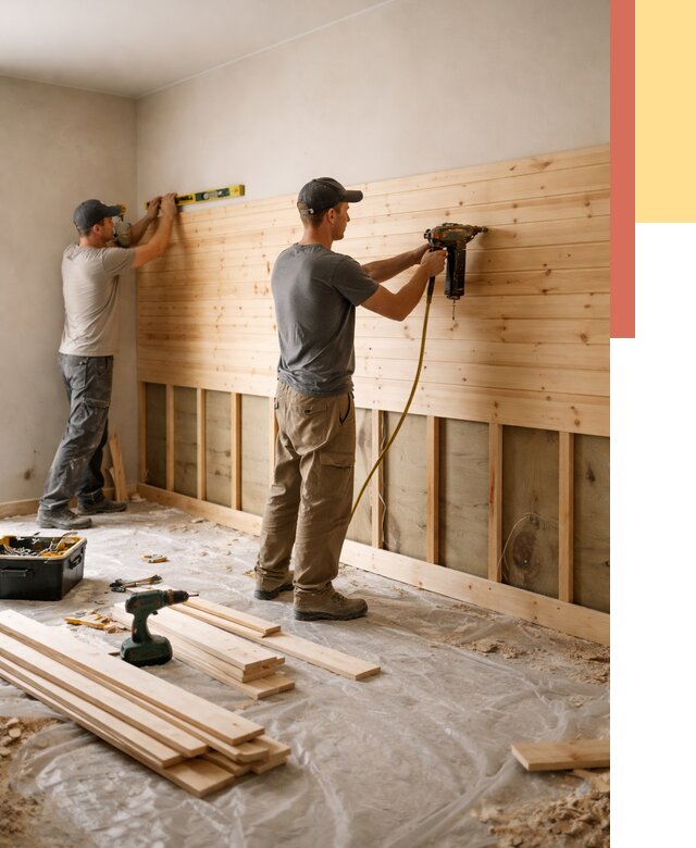 Монтаж деревянной вагонки на стены в Ярославле от 7701 руб. | Услуги монтажа вагонки | ОТДЕЛОЧНИК-Рсл