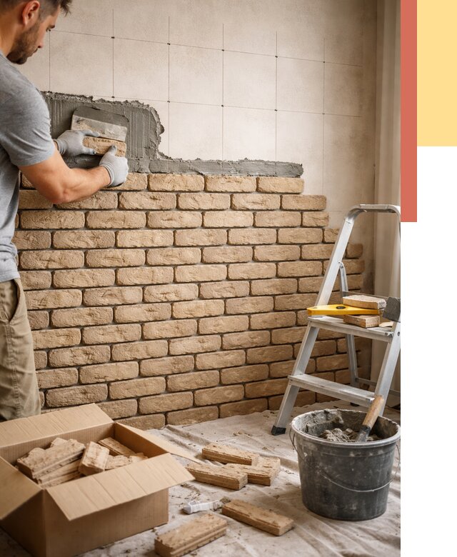 Монтаж декоративного кирпича в Ярославле от 3286 руб./м² — быстро и недорого | ОТДЕЛОЧНИК-Рсл