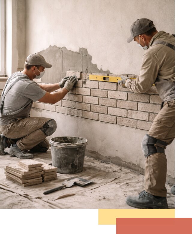 Монтаж декоративного кирпича профессионально в Ярославле