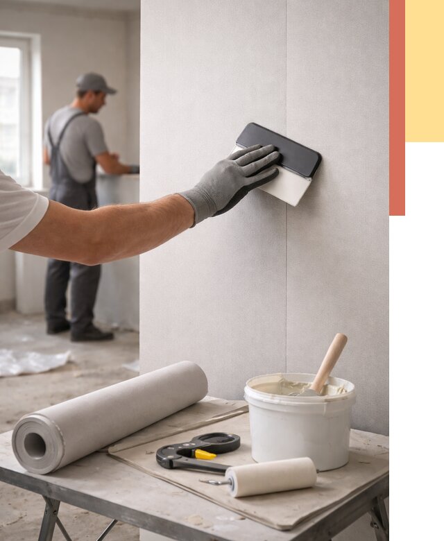 Поклейка обоев под покраску в Ярославле от 3594 руб. за м2 | ОТДЕЛОЧНИК-Рсл