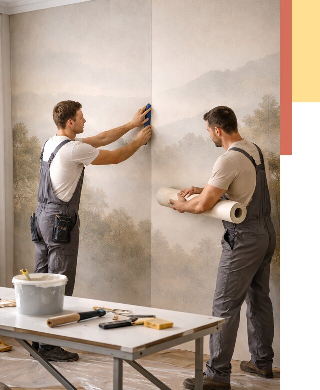 Поклейка фотообоев в Ярославле от 8728 руб/м² — быстро и недорого | ОТДЕЛОЧНИК-Рсл