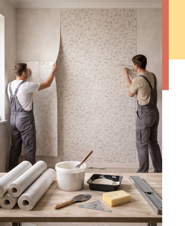 Поклейка обоев с подбором рисунка в Ярославле от 3594 руб. | ОТДЕЛОЧНИК-Рсл - быстро и недорого