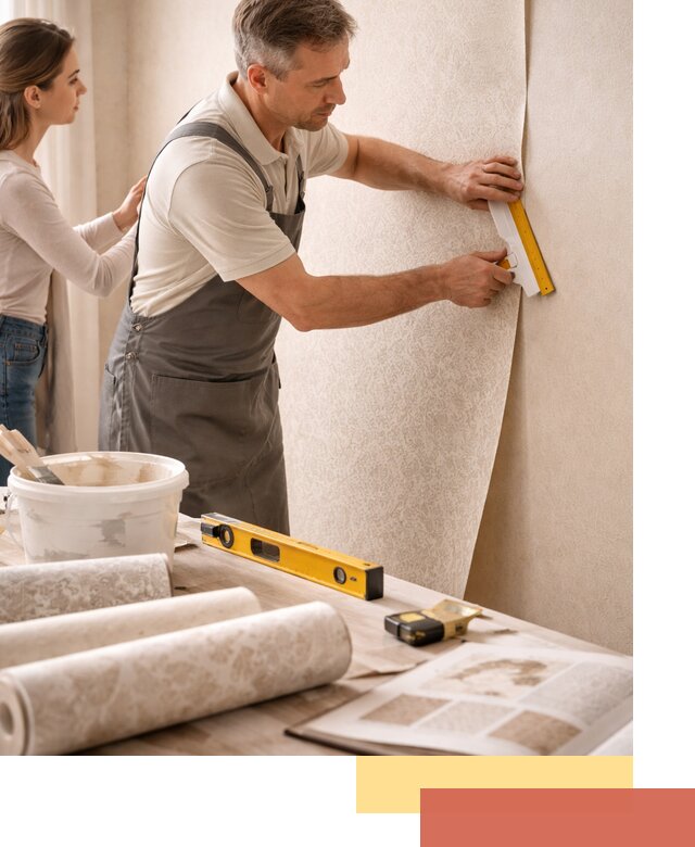 Поклейка обоев с подбором рисунка в Ярославле