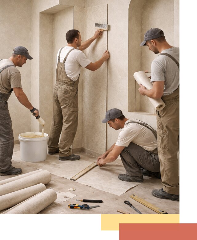 Поклейка обоев на сложные стены и неровные поверхности в Ярославле