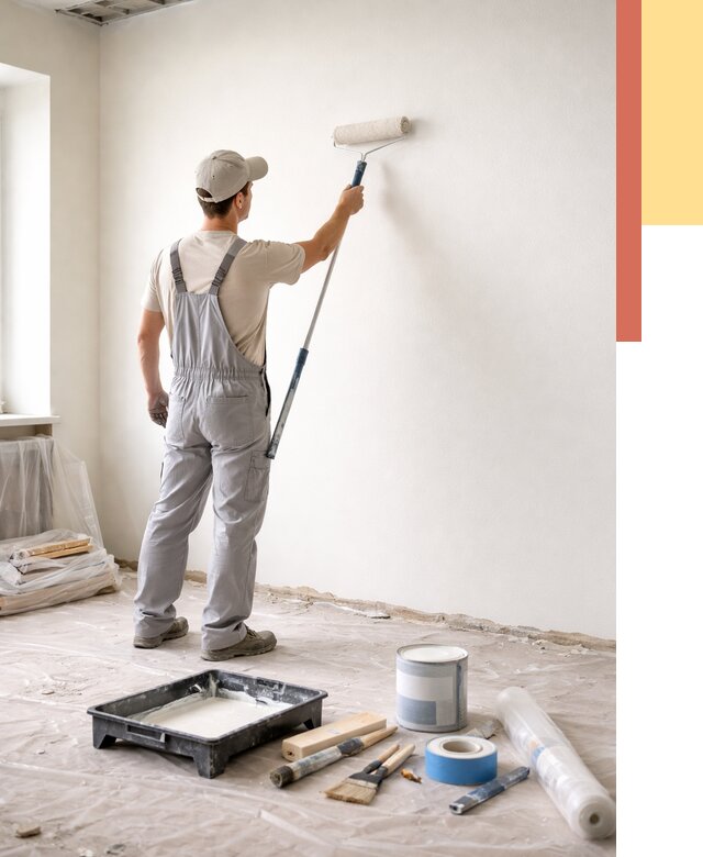 Покраска стен водоэмульсионной краской в Ярославле от 462 руб. за м² | ОТДЕЛОЧНИК-Рсл