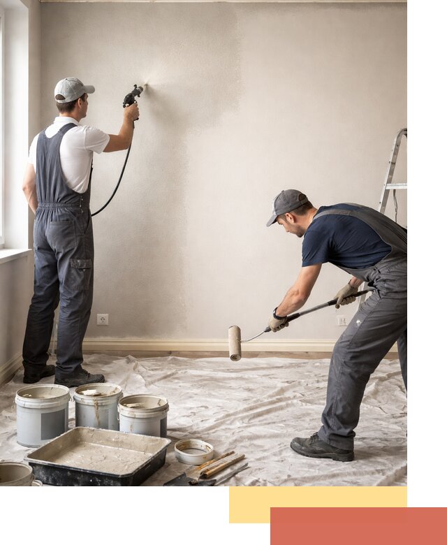 Покраска стен моющейся краской и защита поверхностей в Ярославле