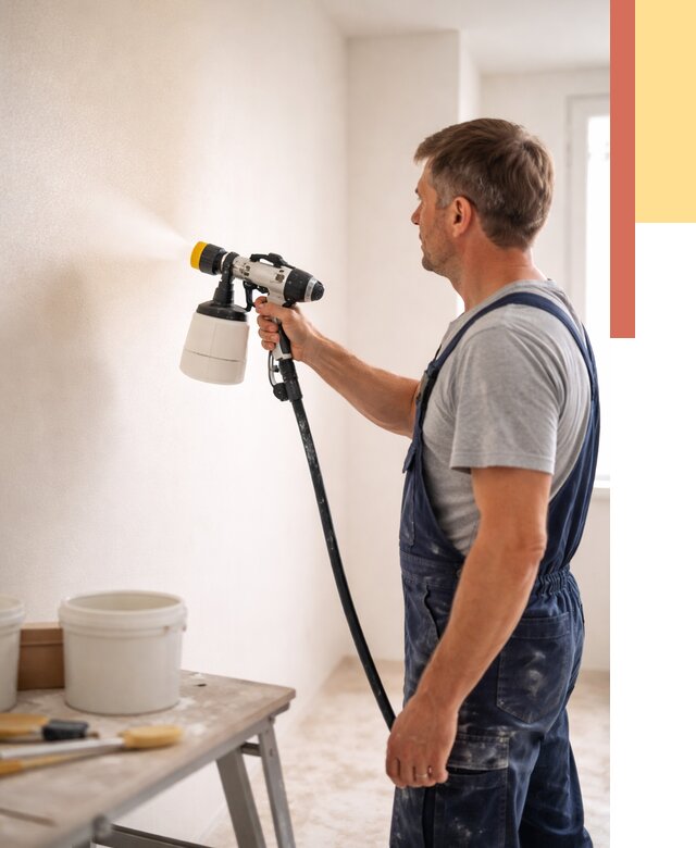 Покраска стен краскопультом в Ярославле от 7701 руб. — механизированная покраска | ОТДЕЛОЧНИК-Рсл