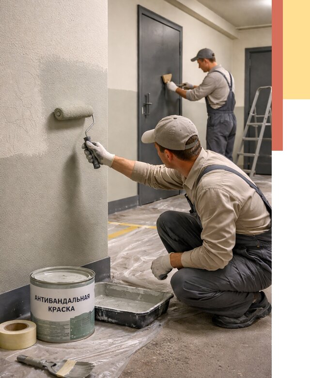 Покраска стен антивандальной краской в Ярославле от 4621 руб./м² под ключ | ОТДЕЛОЧНИК-Рсл
