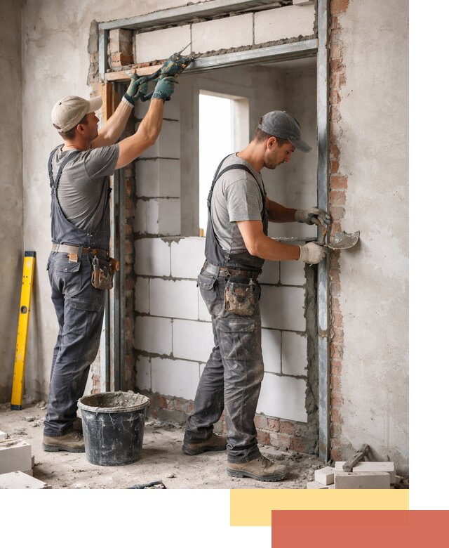 Закладка дверного проема под ключ в Ярославле: демонтаж, монтаж, отделка