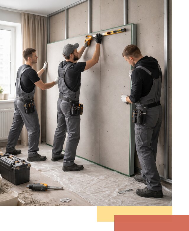 Шумоизоляция стен панелями ЗИПС в Ярославле для жилых и коммерческих помещений