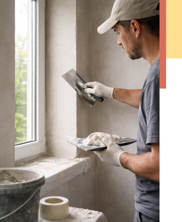 Штукатурка откосов в Ярославле от 4621 руб/м² — услуги и выравнивание под ключ | ОТДЕЛОЧНИК-Рсл