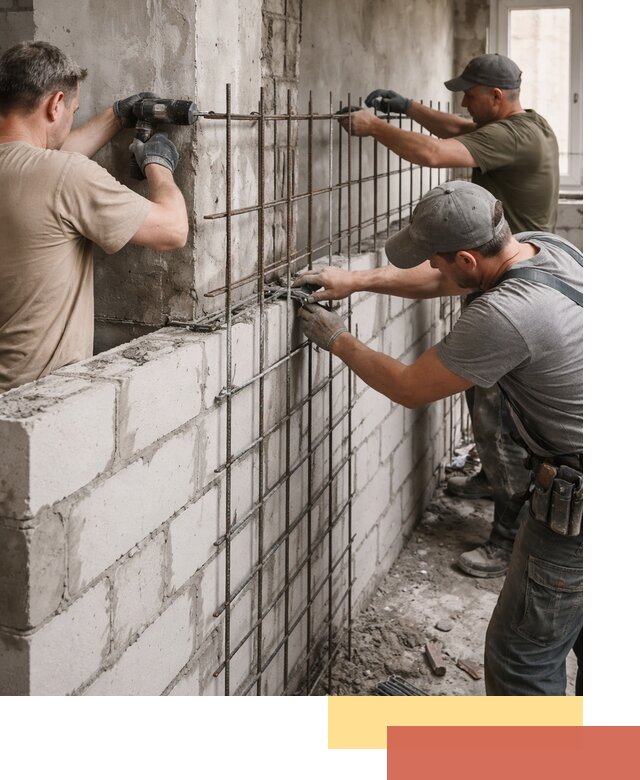 Армирование кладки перегородок в Ярославле профессионально и надёжно