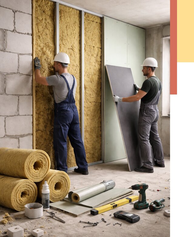 Шумоизоляция перегородок из блоков в Ярославле от 1900 руб./м² — быстро и недорого | ОТДЕЛОЧНИК-Рсл