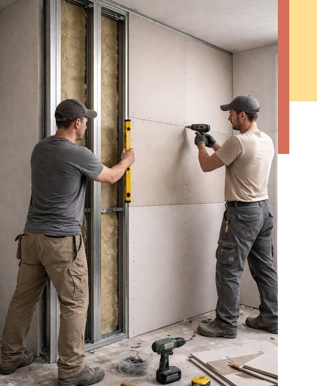 Монтаж двухслойной перегородки из гипсокартона в Ярославле от 1489 руб. | ОТДЕЛОЧНИК-Рсл