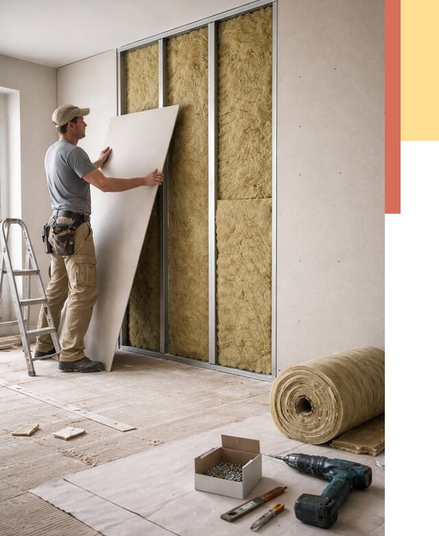 Перегородка из гипсокартона с шумоизоляцией в Ярославле от 3204 руб. | ОТДЕЛОЧНИК-Рсл