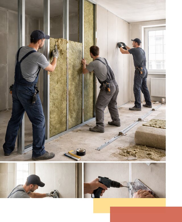 Перегородка из гипсокартона с шумоизоляцией в Ярославле — монтаж под ключ