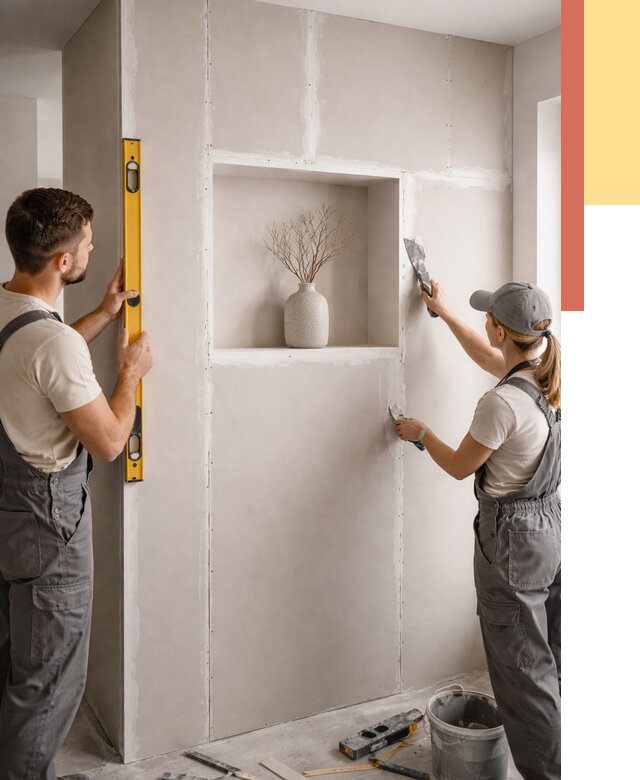 Перегородка из гипсокартона с нишей в Ярославле от 3337 руб. под ключ | ОТДЕЛОЧНИК-Рсл