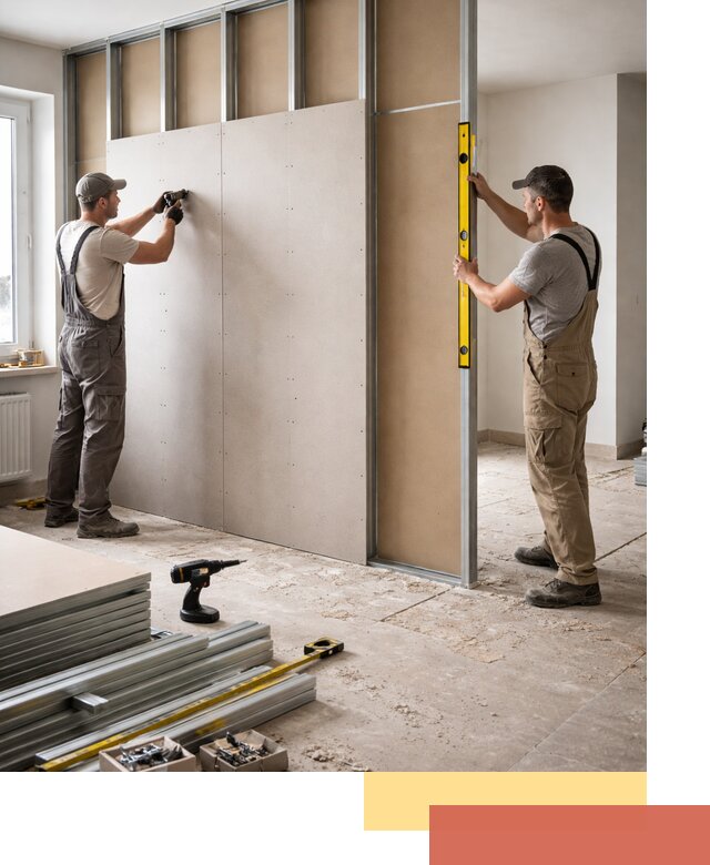 Зонирующая перегородка из гипсокартона под ключ в Ярославле