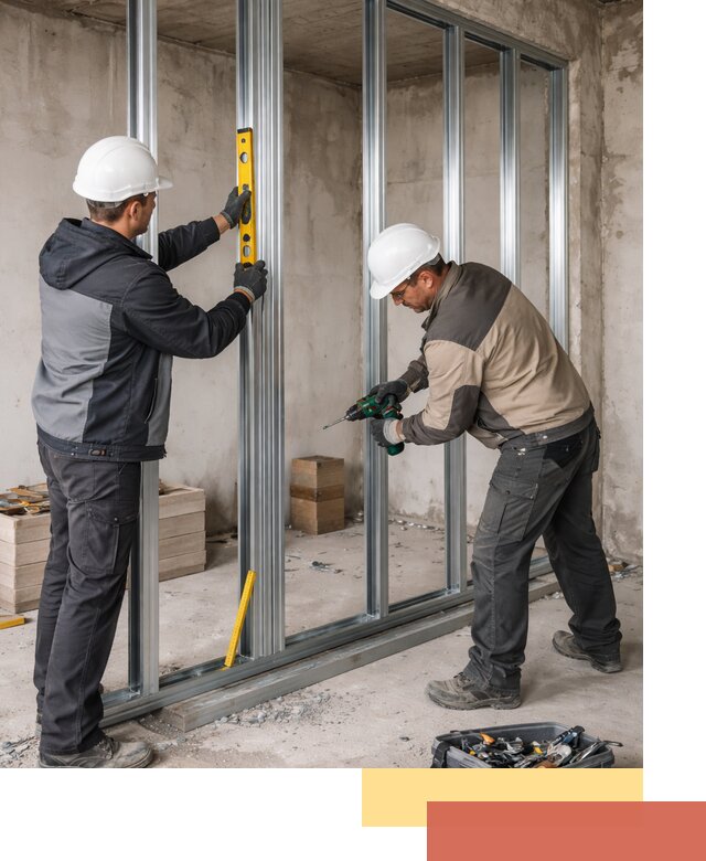 Монтаж каркаса перегородки из профиля в Ярославле