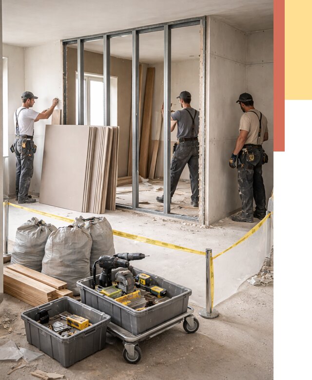 Перенос гипсокартонной перегородки в Ярославле под ключ от 4621 руб. | Демонтаж и монтаж – ОТДЕЛОЧНИК-Рсл