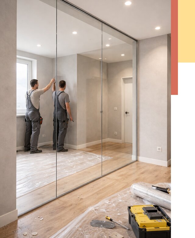 Безрамные стеклянные перегородки в Ярославле — монтаж от 9755 руб. | ОТДЕЛОЧНИК-Рсл