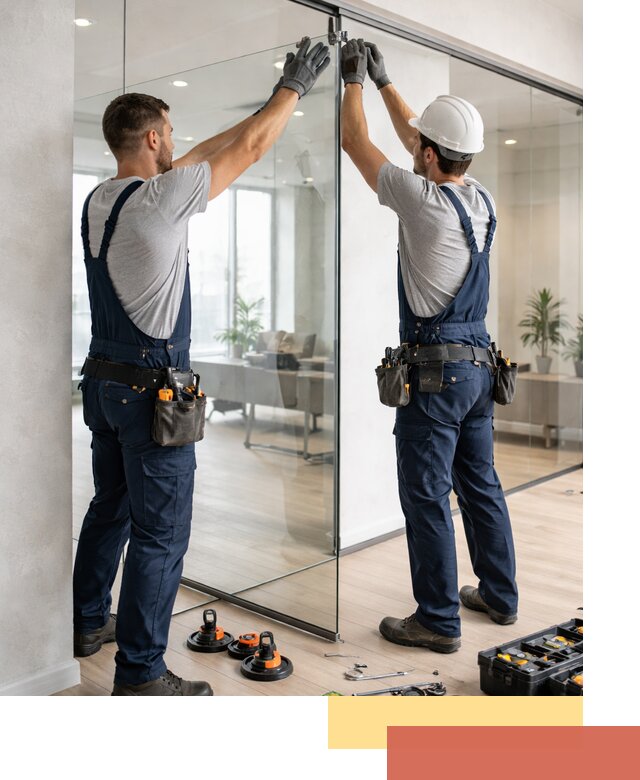 Безрамные стеклянные перегородки под ключ в Ярославле