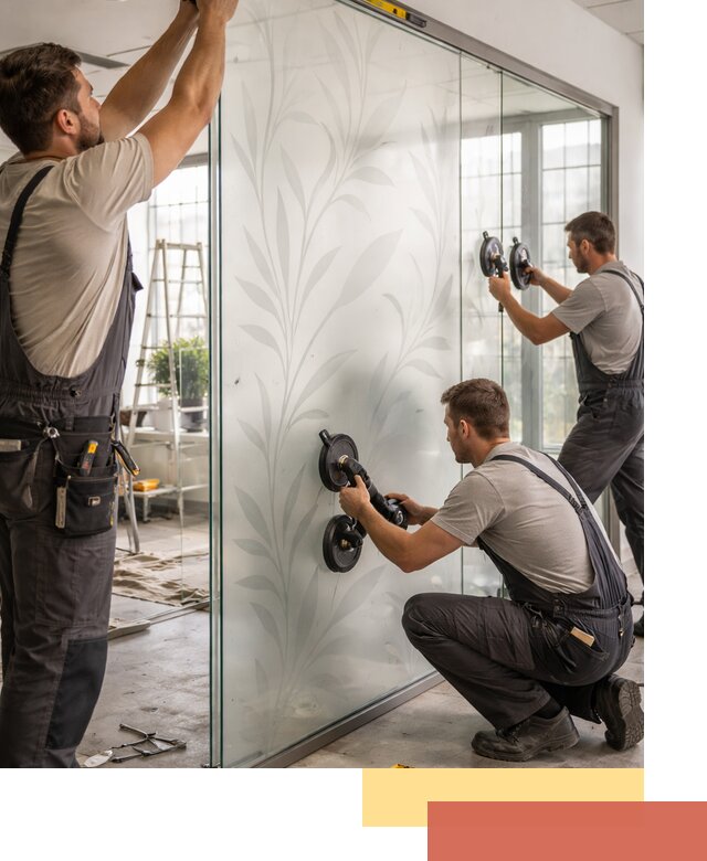 Стеклянные перегородки с рисунком на заказ в Ярославле