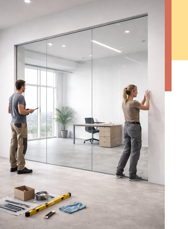 Перегородки из закаленного стекла в Ярославле от 9755 руб. под ключ | ОТДЕЛОЧНИК-Рсл