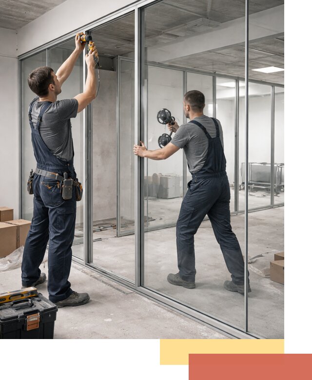 Алюминиевые перегородки со стеклом в Ярославле — изготовление и монтаж