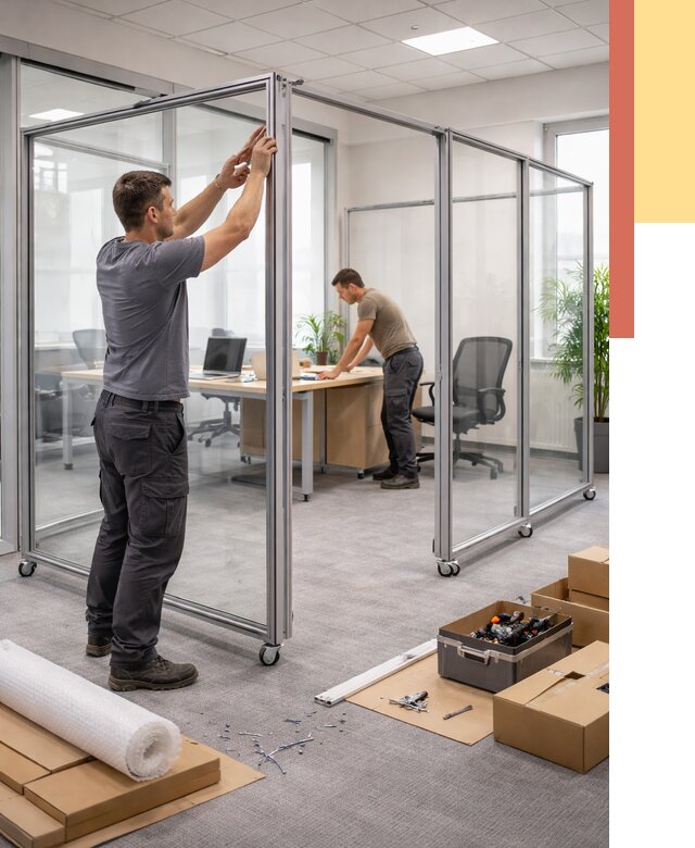 Мобильные офисные перегородки в Ярославле от 12835 руб. — установка под ключ | ОТДЕЛОЧНИК-Рсл