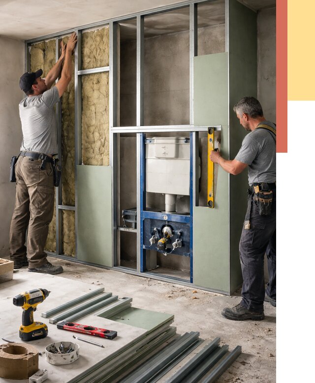 Установка сантехнических перегородок в Ярославле от 8728 руб. | ОТДЕЛОЧНИК-Рсл