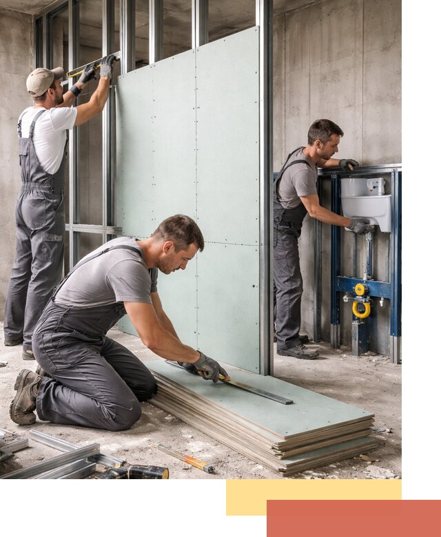 Монтаж и ремонт сантехнических перегородок в Ярославле