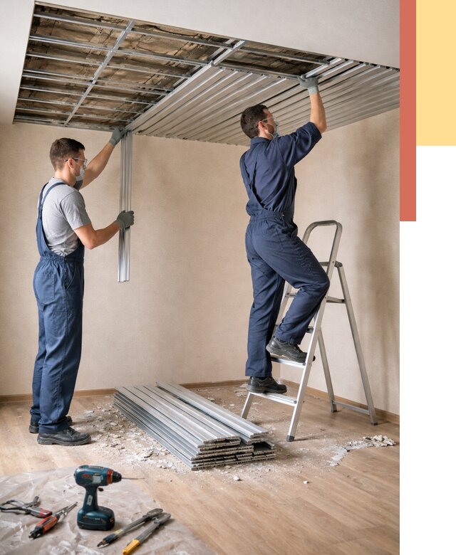 Демонтаж реечного потолка в Ярославле от 4621 руб. быстро и недорого | ОТДЕЛОЧНИК-Рсл