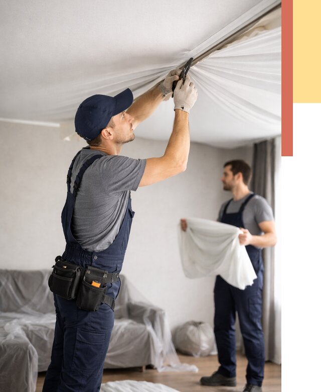 Демонтаж натяжного потолка в Ярославле от 4621 руб. — снятие и разбор под ключ | ОТДЕЛОЧНИК-Рсл