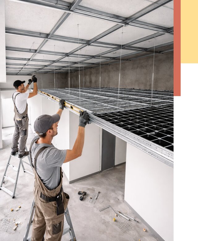 Монтаж потолка грильято в Ярославле от 462 руб./м² — быстрая сборка под ключ | ОТДЕЛОЧНИК-Рсл