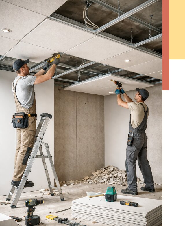 Монтаж акустического потолка в Ярославле от 6674 руб/м2 — быстро и недорого | ОТДЕЛОЧНИК-Рсл