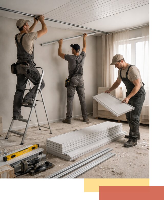 Монтаж потолка из ПВХ панелей в Ярославле оперативно и качественно