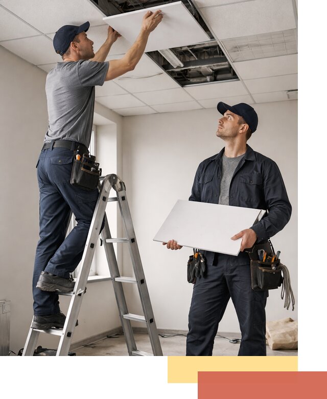 Обслуживание подвесного потолка в Ярославле — ремонт и чистка